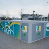 Mehrere Radboxen an einer Stelle.