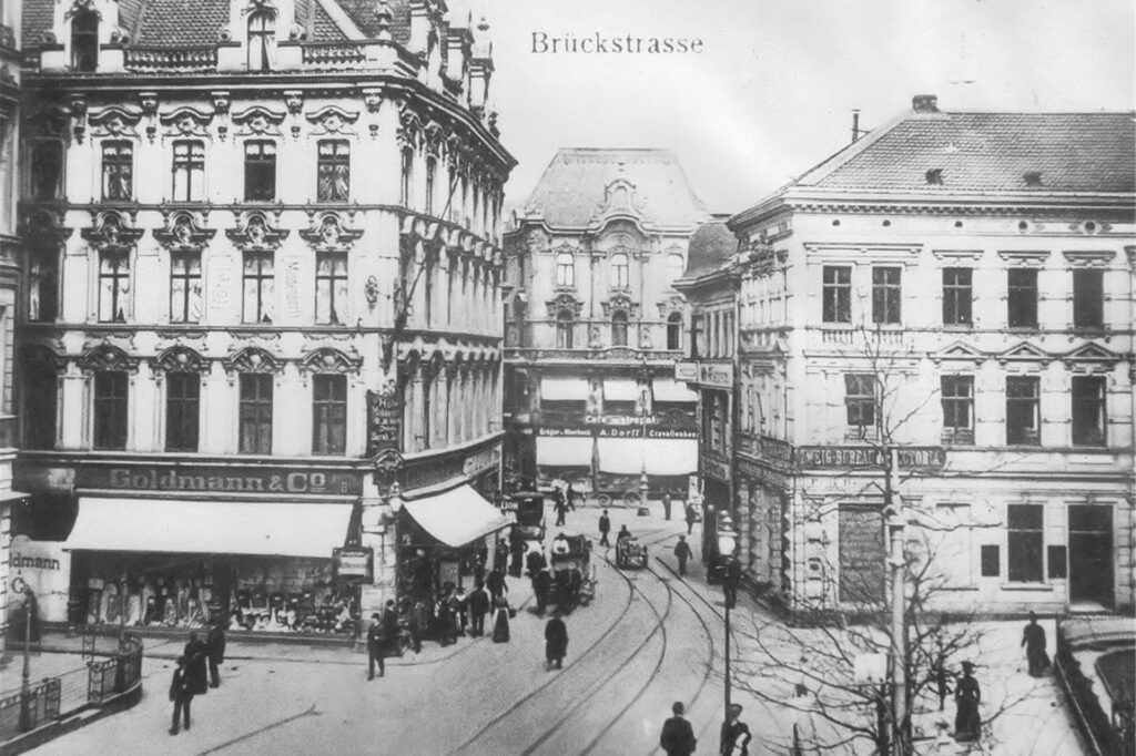 Die Brückstraße in Dortmund um das Jahr 1900.