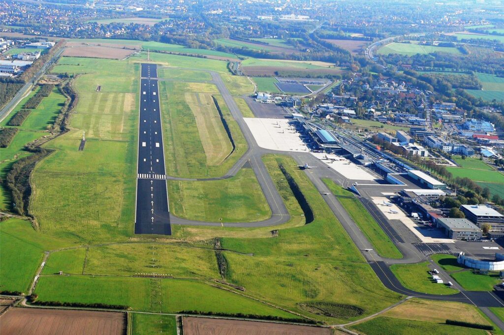Ein Luftbild des Dortmund Airport