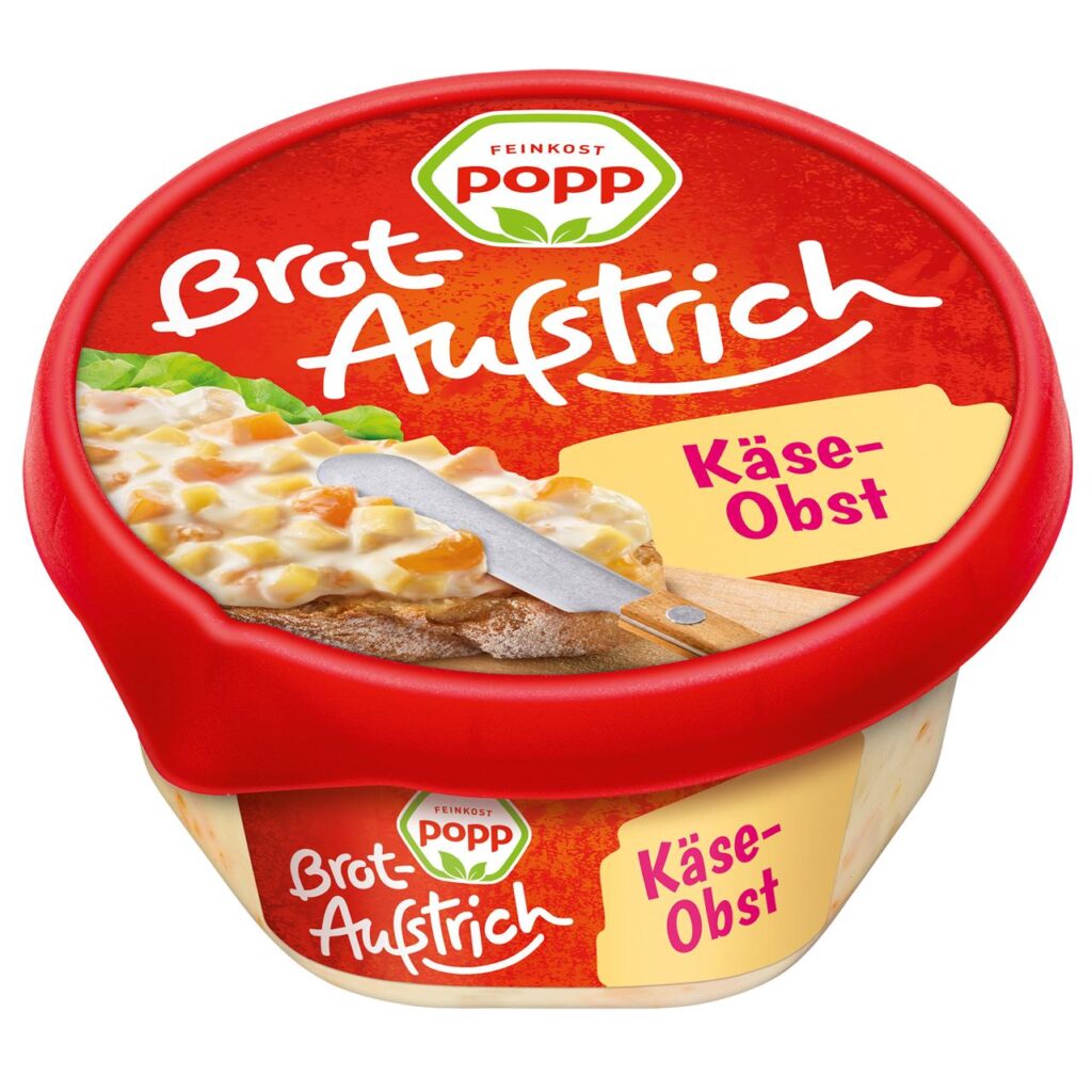 Ein Becher des Brotaufstrichs Käse-Obst von Popp, für den es eine Rückrufaktion gibt. Ein Becher des Brotaufstrichs Käse-Obst von Popp, für den es eine Rückrufaktion gibt.