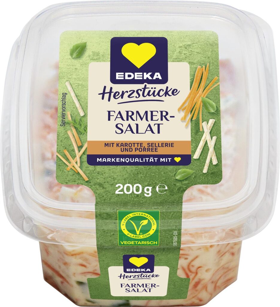 Ein Becher des Farmersalates von Edeka Herzstücke, für den es eine Rückrufaktion gibt. Ein Becher des Farmersalates von Edeka Herzstücke, für den es eine Rückrufaktion gibt.