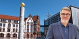 Eine Montage: Oberbürgermeister Thomas Westphal ist vor dem Rathaus in Dortmund zu sehen.