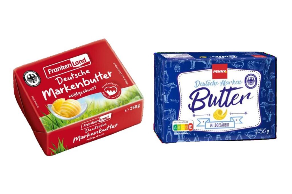 Frankenland Deutsche Markenbutter und Penny Deutsche Markenbutter, die von einem aktuellen Produktrückruf betroffen sind. Frankenland Deutsche Markenbutter und Penny Deutsche Markenbutter, die von einem aktuellen Produktrückruf betroffen sind.