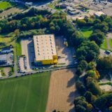 Die DHL-Zustellbasis in Oer-Erkenschwick aus der Luft.