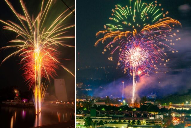 Feuerwerk Raketen Himmel Jahreswechsel Bunt