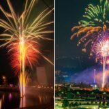 Feuerwerk Raketen Himmel Jahreswechsel Bunt