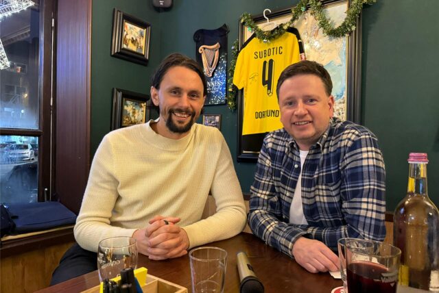 Neven Subotic und Sascha Staat beim „Sportsman Dinner“ im „The Londoner“ am Mittwochabend (18. Dezember)