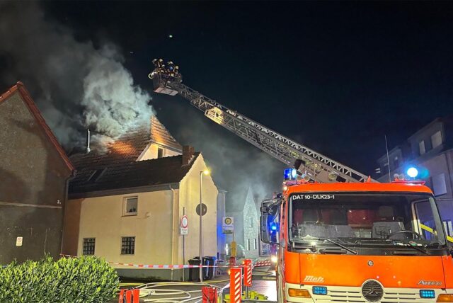 Dachstuhlbrand Recklinghäuser Straße in Datteln am 19.12.2024