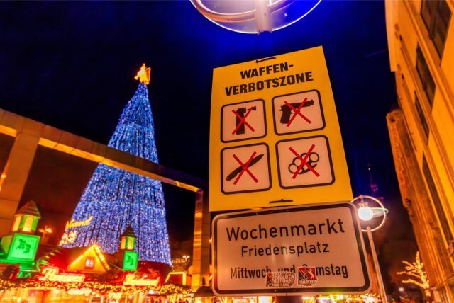 Bild vom Weihnachtsmarkt in Dortmund. Auf dem Hansaplatz gilt ein Waffenverbot.