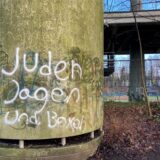 Antisemitisches Graffiti auf einer Säule in Marl-Hüls