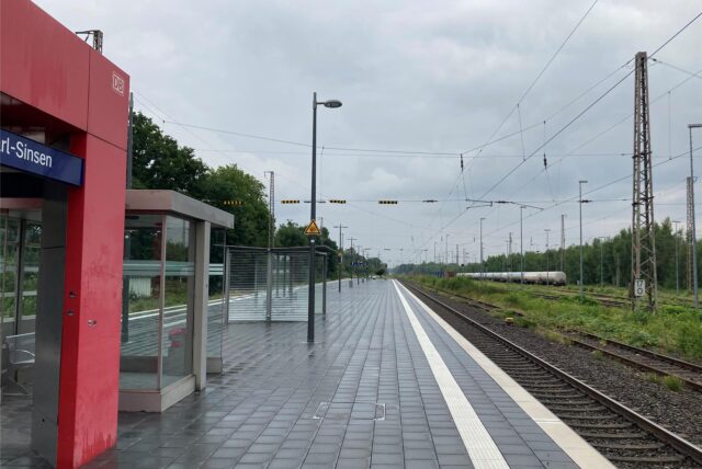 Leere Gleise am Bahnhof Marl-Sinsen.