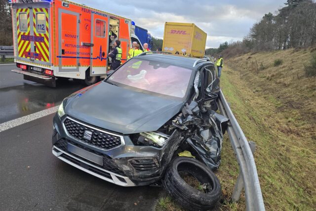 Unfallauto auf der A31