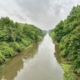 Hochwasser an der Emscher zwischen Castrop-Rauxel und Dortmund.