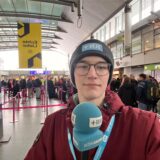 Unser Reporter berichtet von den Auswirkungen des Schnees am Airport Dortmund.