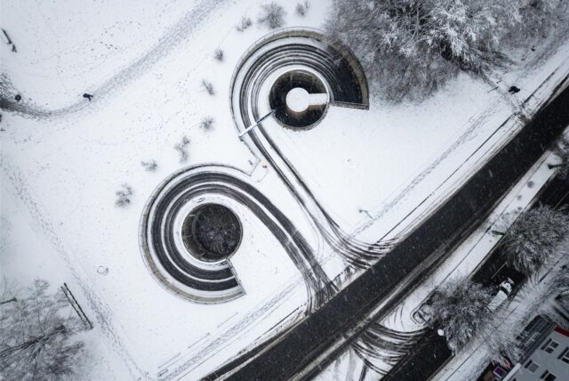 Die Schneelandschaften aus der Luft.