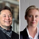 Collage aus Tech-Milliardär Elon Musk und Alice Weidel, AfD-Vorsitzende.