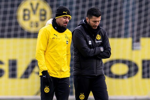 Nuri Sahin im Gespräch mit Donyell Malen