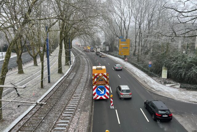 Eine Sperrung auf der B1 in Dortmund