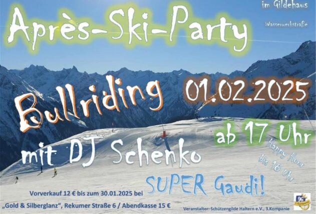 Poster für die Après-Ski-Party bei der Schützengilde Haltern