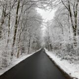 Schnee an der Knappenstraße in Marl-Hamm