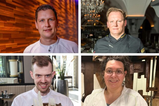 Dortmunder Köche in einer Montage: Michael Dyllong, Sebastian Felsing, Nikolas Köster und Kerstin Scheufen-Hanke.