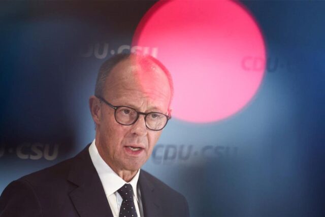 Friedrich Merz, CDU-Bundesvorsitzender und Fraktionsvorsitzender der CDU/CSU-Fraktion im Bundestag, gibt ein Statement zu dem tödlichen Angriff in einem Park in Aschaffenburg.