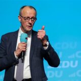 Friedrich Merz. Bundesvorsitzender der CDU und Kanzlerkandidat der Union, redet im Carmen Würth Forum auf dem Neujahrsempfang der CSU Künzelsau.