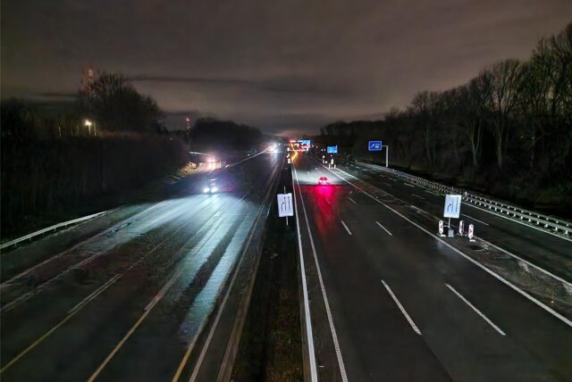 Die A1 im Autobahnkreuz Dortmund/Unna.
