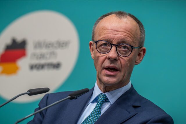 Friedrich Merz, Bundesvorsitzender der CDU und Kanzlerkandidat der Union, spricht bei einer Pressekonferenz nach den Gremiensitzungen der CDU.
