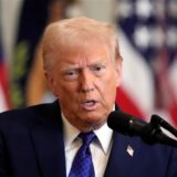US-Präsident Donald Trump spricht im Ostzimmer des Weißen Haus
