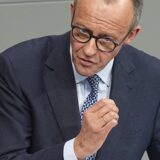 Unionskanzlerkandidat Friedrich Merz während seiner Bundestagsrede