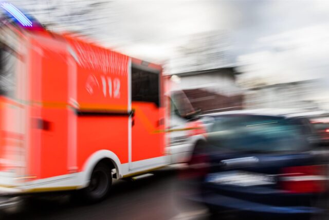 Ein Rettungswagen der Feuerwehr Recklinghausen im Einsatz