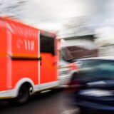 Ein Rettungswagen der Feuerwehr Recklinghausen im Einsatz