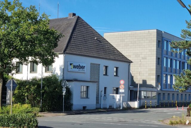Die Werkseinfahrt des Bauchemie-Herstellers St. Gobain/Weber in Datteln.