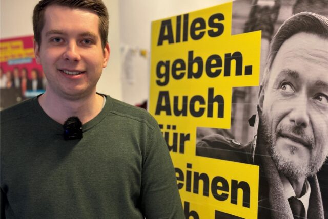 Tom-Jonas Roehl, Direktkandidat der FDP bei der Bundestagswahl 2025, Ratsherr und Stadtverbandsvorsitzender der Partei in Castrop-Rauxel