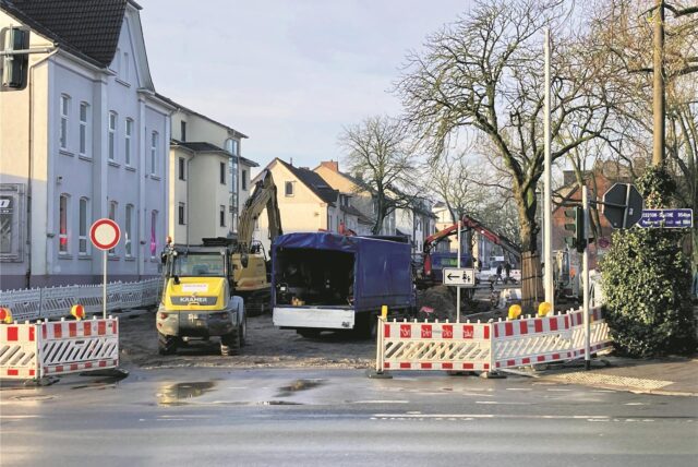Baustelle an der Hochstraße Anfang Februar