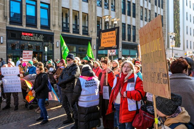 Demo „Herz statt Merz“ in der Recklinghäuser Innenstadt. 01.02.2025