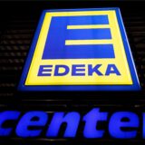 Das Logo eines Einkaufcenters des Lebensmittelhändlers Edeka