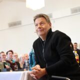 Grünen-Kanzlerkandidat Robert Habeck war am Montagmittag auf seiner Wahlkampftour zu Besuch im Westfälischen Industrieclub in Dortmund.