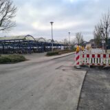 Baustellenabsperrungen auf der Annabergstraße in Haltern