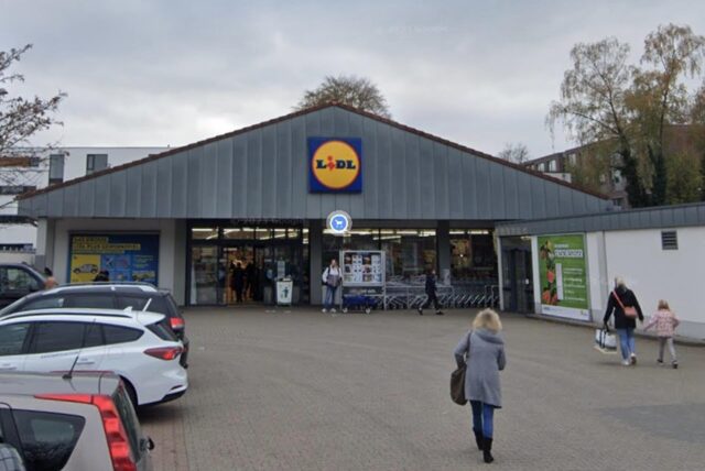 Blick auf den Lidl an der Peterstraße in Bottrop