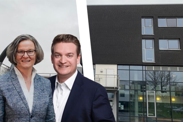 NRW-Ministerin Ina Scharrenbach und CDU-Politiker Michael Breilmann in einer Montage vor dem DIEZE in Castrop-Rauxel.