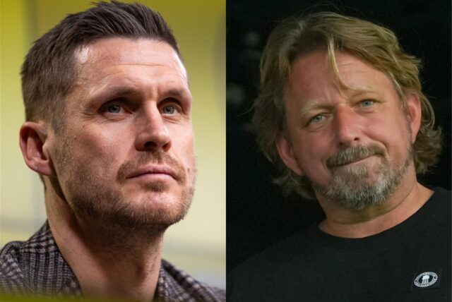 Sebastian Kehl und Sven Mislintat schauen zur Seite.