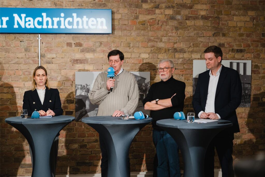 Bei der Wahlarena trafen in der Redaktion der Ruhr Nachrichten in Castrop-Rauxel am 6.2.2025 sieben Direktkandidaten zur Bundestagswahl aus dem Wahlkreis 120 Recklinghausen I aufeinander.
