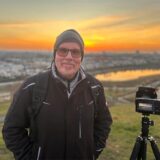 Hobbyfotograf Dirk Kohlhauer bei Sonnenuntergang auf dem Kaiserberg am Phoenix-See.