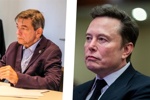 Fotomontage von Elon Musk und Bürgermeister Werner Arndt.