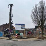 Baustelle an der Ecke Bruckner-/Johann-Sebastian-Bach-Straße in Recklinghausen