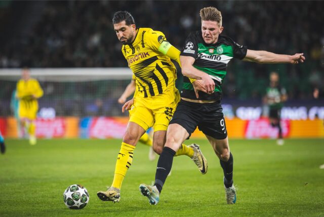 Emre Can im Zweikampf mit Viktor Gyökeres.