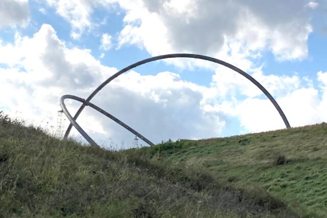 Blick auf das Horizontobservatorium auf der Halde Hoheward an der Stadtgrenze Herten/Recklinghausen.