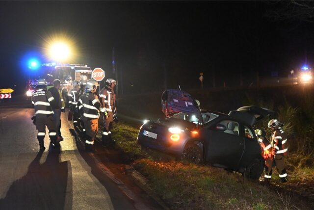Die Autofahrerin landete im Graben.